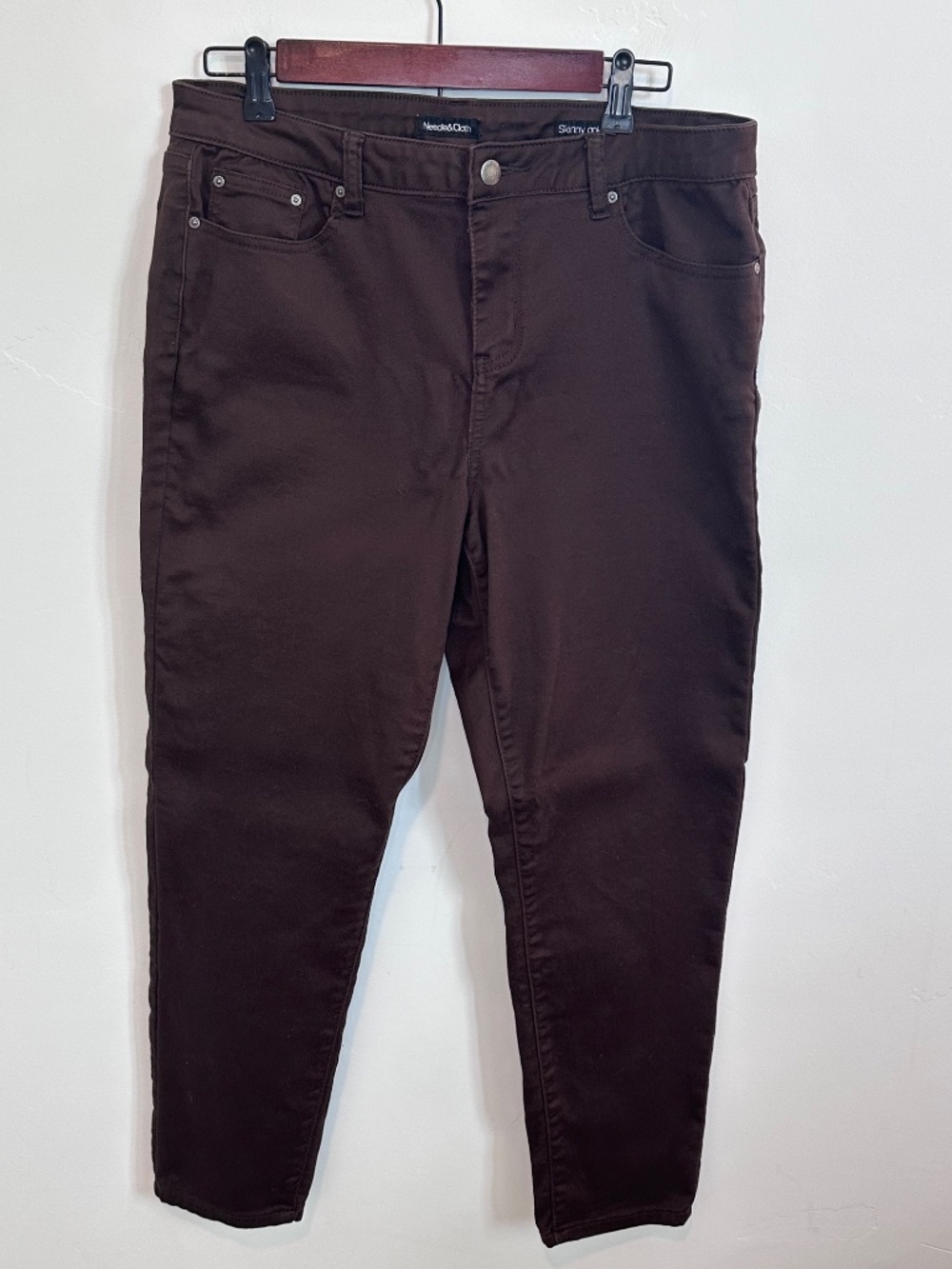 Needle & Cloth Chocolate Brown Skinny Ankle Jeans Size 14